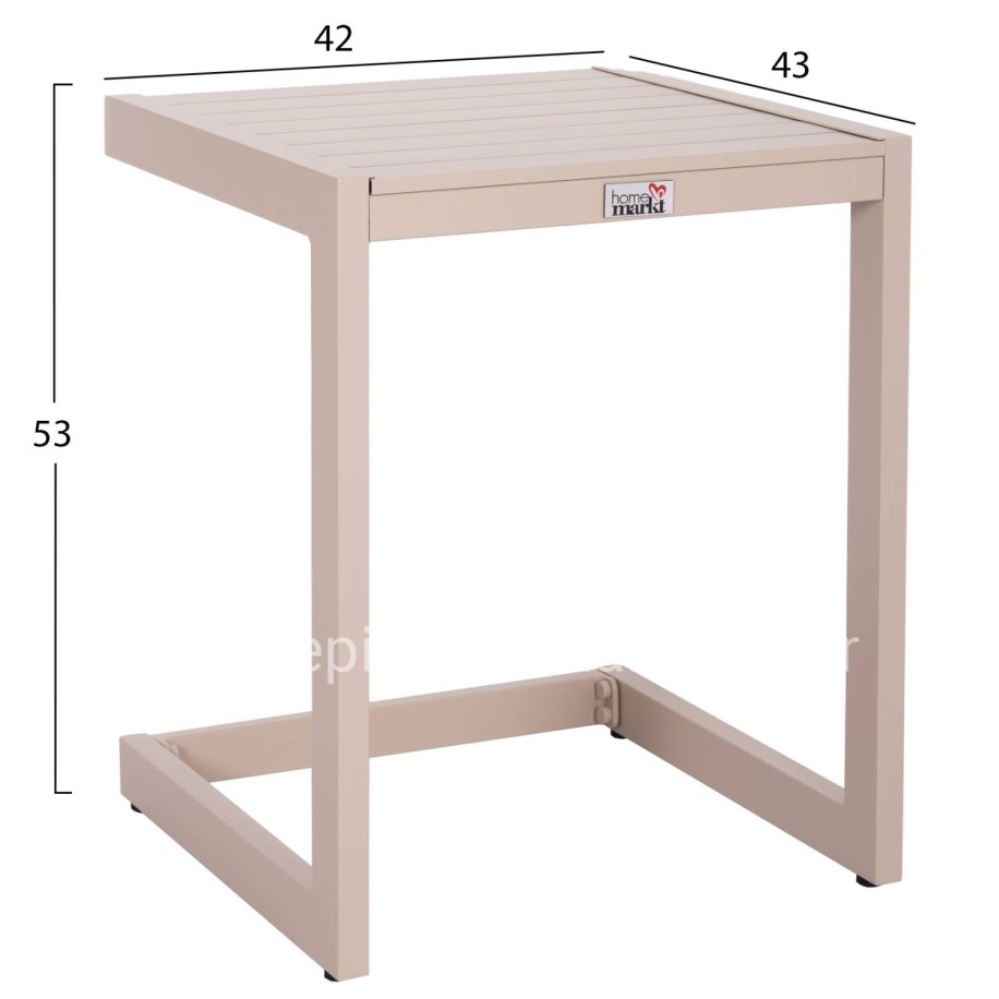 SUNLOUNGER SIDE TABLE BELLING HM6274.04 ALUMINUM IN CHAMPAGNE COLOR 42x43x53Hcm.