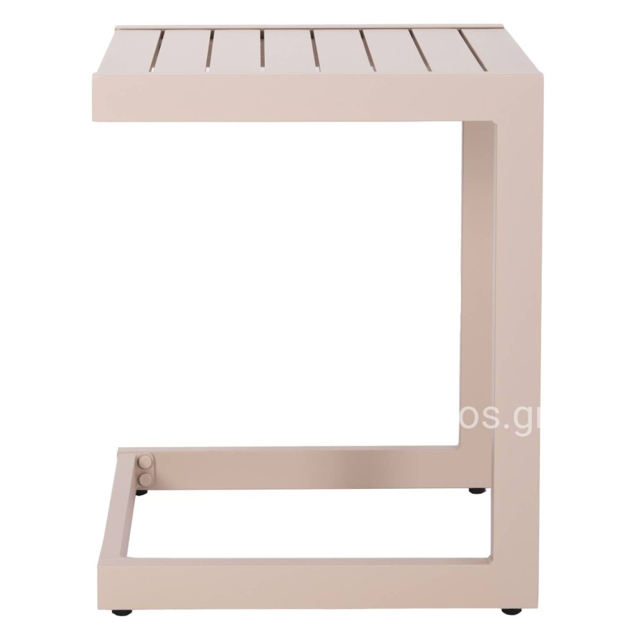 SUNLOUNGER SIDE TABLE BELLING HM6274.04 ALUMINUM IN CHAMPAGNE COLOR 42x43x53Hcm.
