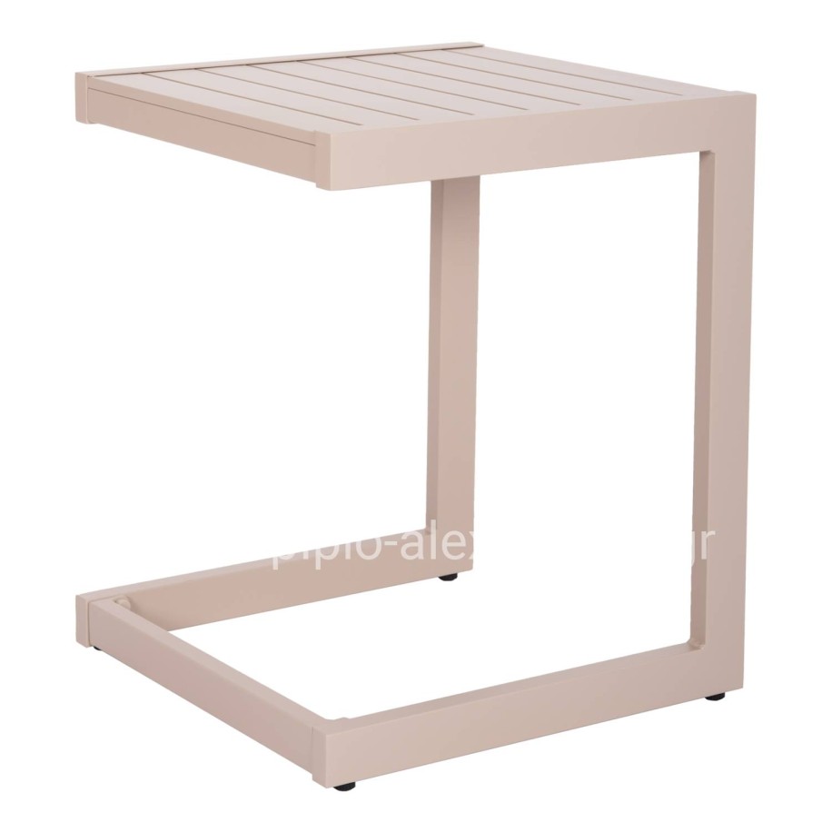 SUNLOUNGER SIDE TABLE BELLING HM6274.04 ALUMINUM IN CHAMPAGNE COLOR 42x43x53Hcm.