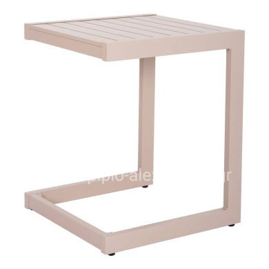 SUNLOUNGER SIDE TABLE BELLING HM6274.04 ALUMINUM IN CHAMPAGNE COLOR 42x43x53Hcm.