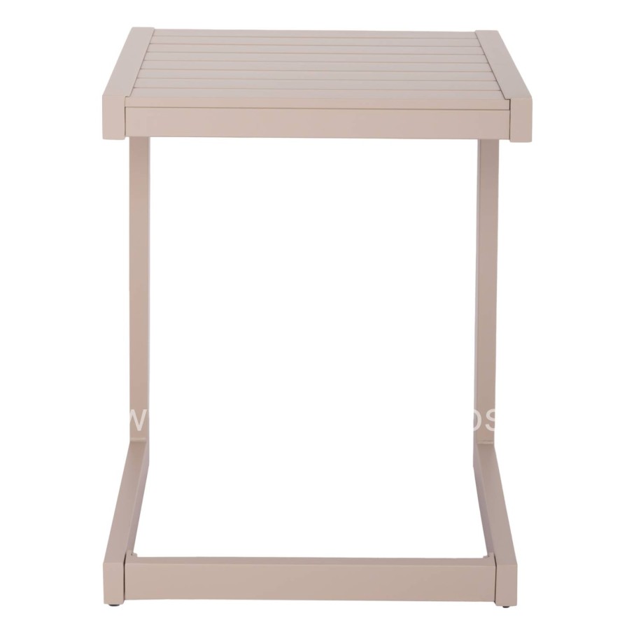 SUNLOUNGER SIDE TABLE BELLING HM6274.04 ALUMINUM IN CHAMPAGNE COLOR 42x43x53Hcm.