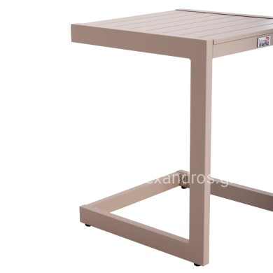 SUNLOUNGER SIDE TABLE BELLING HM6274.04 ALUMINUM IN CHAMPAGNE COLOR 42x43x53Hcm.