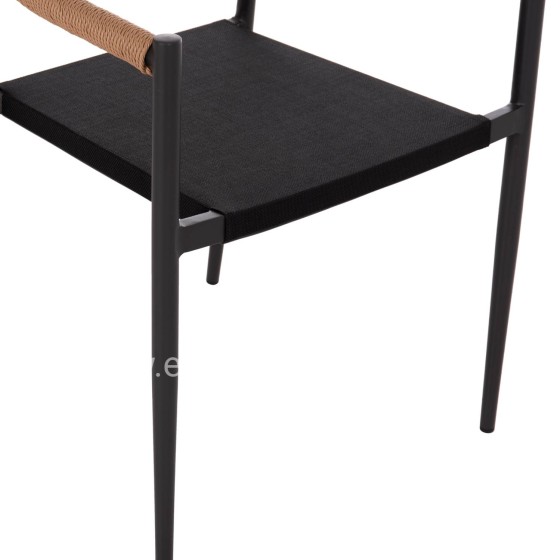 OUTDOOR DINING SET 5PCS BERG HM21134 DARK GREY ALUMINUM--P.E.RATTAN