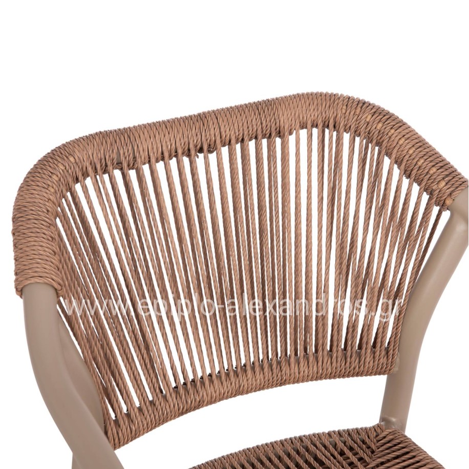 OUTDOOR DINING SET 7PCS KRUM HM21159 MOCHA ALUMINUM--P.E.TWISTED RATTAN