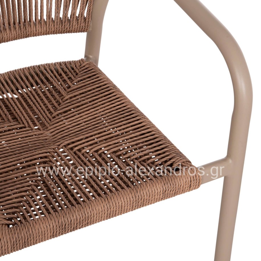 OUTDOOR DINING SET 7PCS KRUM HM21159 MOCHA ALUMINUM--P.E.TWISTED RATTAN