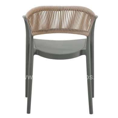 ARMCHAIR POLYPROPYLENE EVA HM6155.05 OLIVE GREEN-- BEIGE PP ROPE 56.5x53x80Hcm.