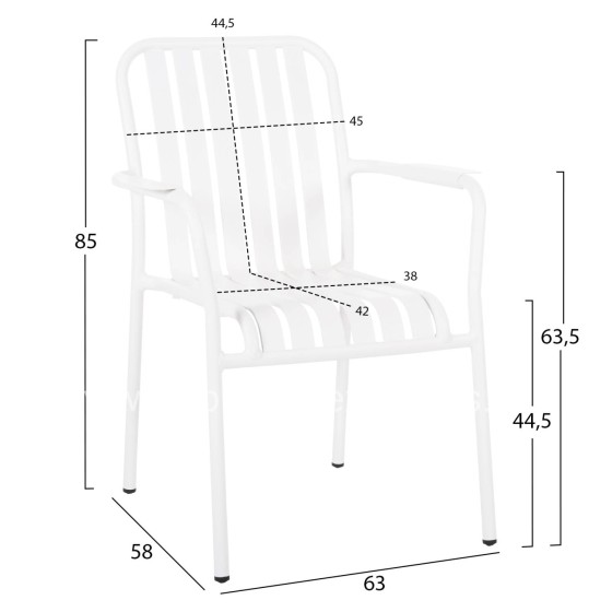 OUTDOOR DINING SET 7PCS KRUM HM21146 WHITE ALUMINUM