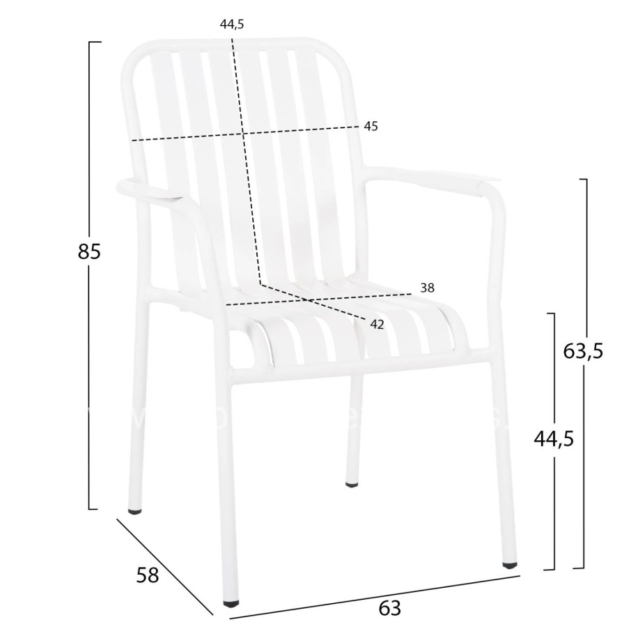 OUTDOOR DINING SET 7PCS KRUM HM21146 WHITE ALUMINUM