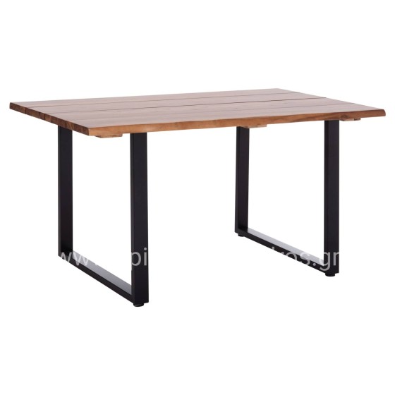 OUTDOOR DINING TABLE FRIGGO HM6296.01 ACACIA WOOD 3.5cm thick--METAL LEGS 140x80x77Hcm