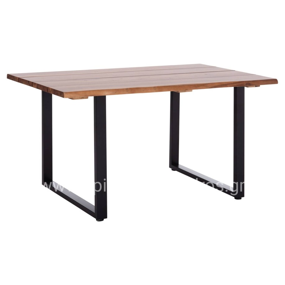 OUTDOOR DINING TABLE FRIGGO HM6296.01 ACACIA WOOD 3.5cm thick--METAL LEGS 140x80x77Hcm