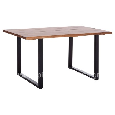 OUTDOOR DINING TABLE FRIGGO HM6296.01 ACACIA WOOD 3.5cm thick--METAL LEGS 140x80x77Hcm