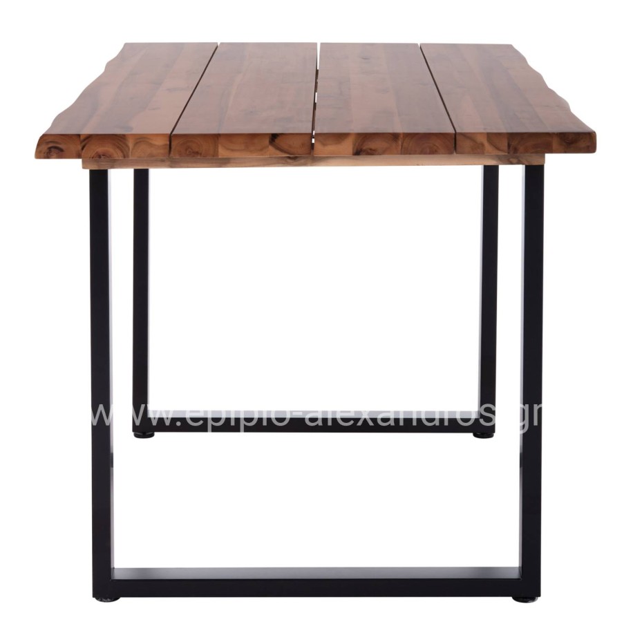 OUTDOOR DINING TABLE FRIGGO HM6296.01 ACACIA WOOD 3.5cm thick--METAL LEGS 140x80x77Hcm