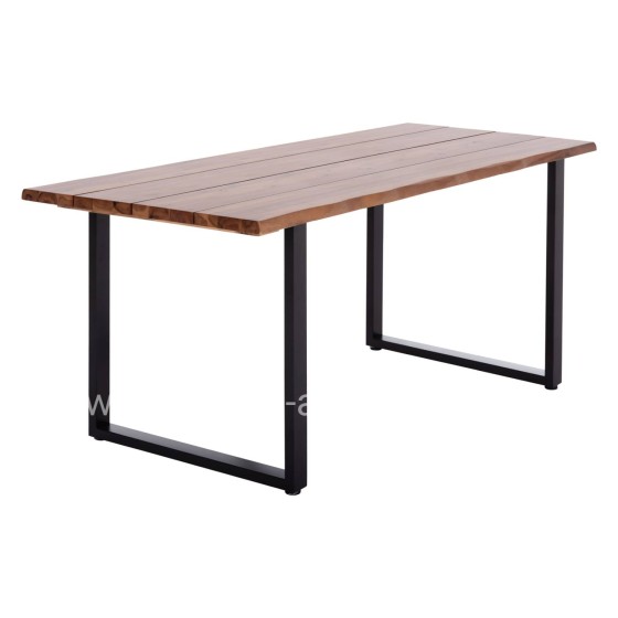OUTDOOR DINING TABLE FRIGGO HM6297.01 ACACIA WOOD 3.5cm thick--METAL LEGS 160x80x77Hcm