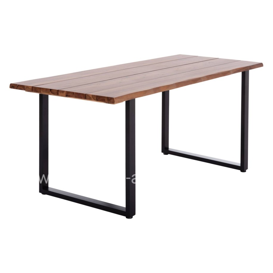 OUTDOOR DINING TABLE FRIGGO HM6297.01 ACACIA WOOD 3.5cm thick--METAL LEGS 160x80x77Hcm
