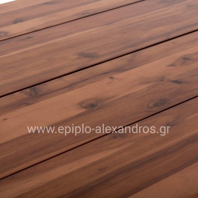 OUTDOOR DINING TABLE FRIGGO HM6297.01 ACACIA WOOD 3.5cm thick--METAL LEGS 160x80x77Hcm