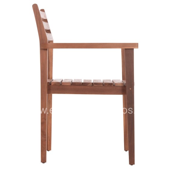 ARMCHAIR KEMPO HM6358 TEAK WOOD IN NATURAL--58x58.5x88Hcm.