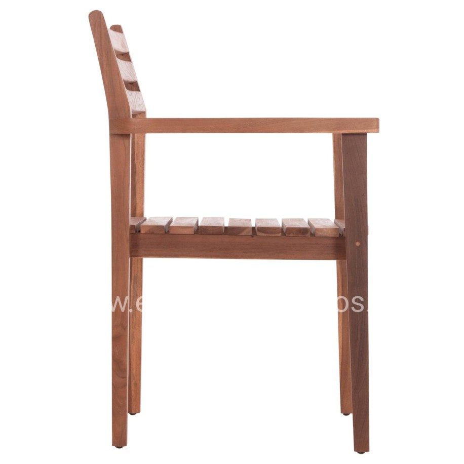ARMCHAIR KEMPO HM6358 TEAK WOOD IN NATURAL--58x58.5x88Hcm.