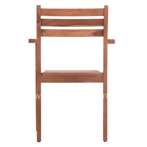 ARMCHAIR KEMPO HM6358 TEAK WOOD IN NATURAL--58x58.5x88Hcm.