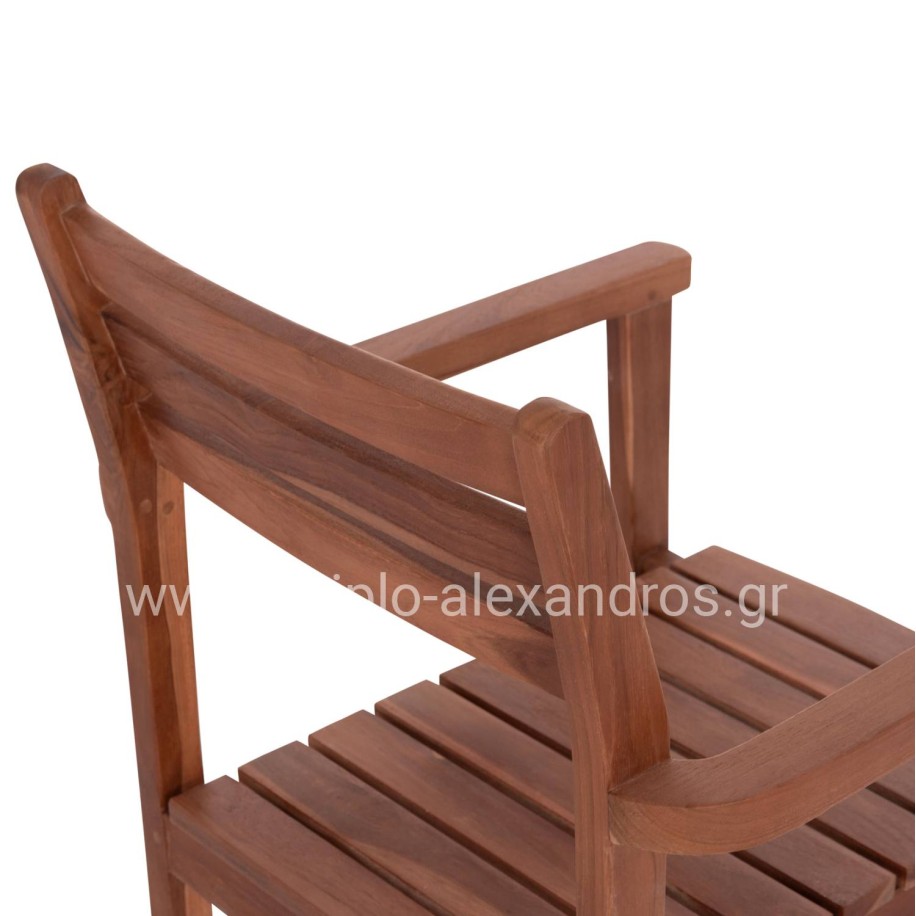 ARMCHAIR KEMPO HM6358 TEAK WOOD IN NATURAL--58x58.5x88Hcm.