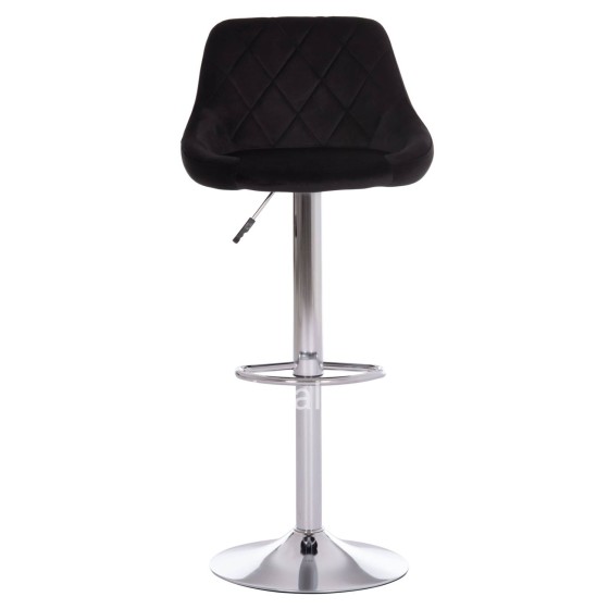 BAR STOOL ROSE HM204.44 CHROMED BASE & SUSPENSION & BLACK VELVET 48x45x105Hcm.