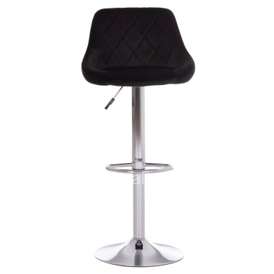 BAR STOOL ROSE HM204.44 CHROMED BASE & SUSPENSION & BLACK VELVET 48x45x105Hcm.