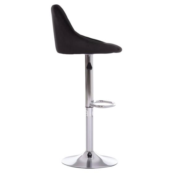BAR STOOL ROSE HM204.44 CHROMED BASE & SUSPENSION & BLACK VELVET 48x45x105Hcm.