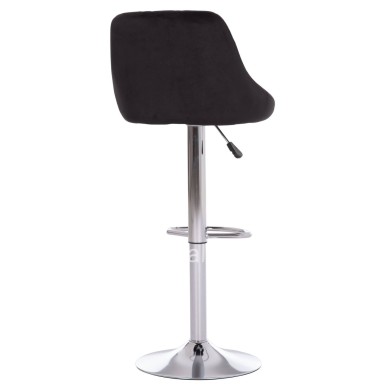 BAR STOOL ROSE HM204.44 CHROMED BASE & SUSPENSION & BLACK VELVET 48x45x105Hcm.