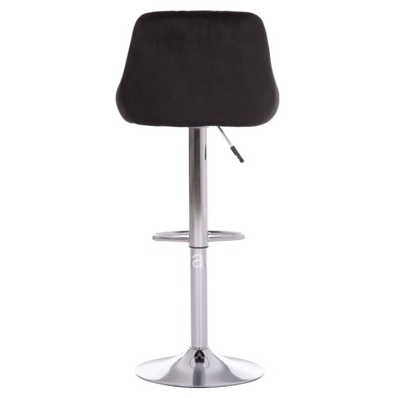 BAR STOOL ROSE HM204.44 CHROMED BASE & SUSPENSION & BLACK VELVET 48x45x105Hcm.