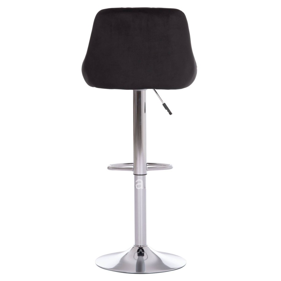 BAR STOOL ROSE HM204.44 CHROMED BASE & SUSPENSION & BLACK VELVET 48x45x105Hcm.