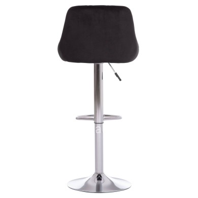 BAR STOOL ROSE HM204.44 CHROMED BASE & SUSPENSION & BLACK VELVET 48x45x105Hcm.