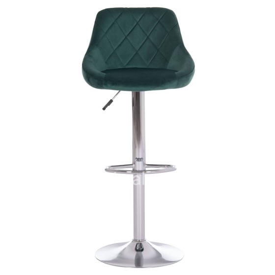 BAR STOOL ROSE HM204.46 CHROMED BASE & SUSPENSION & CYPRESS GREEN VELVET 48x45x105Hcm.