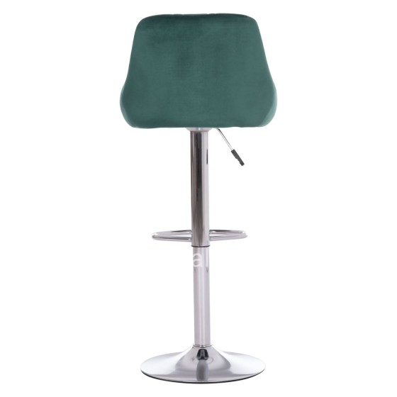 BAR STOOL ROSE HM204.46 CHROMED BASE & SUSPENSION & CYPRESS GREEN VELVET 48x45x105Hcm.