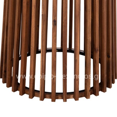 OUTDOOR ROUND DINING TABLE CRISTOBAL HM6235 ACACIA WOOD-CEMENT TOP Φ120x77Hcm.