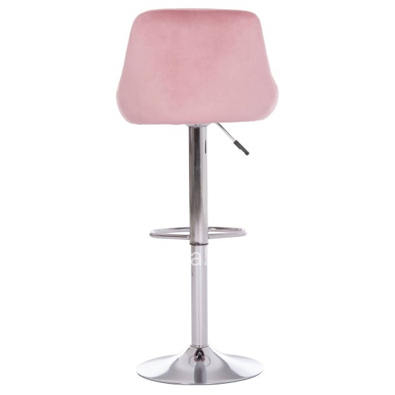 BAR STOOL ROSE HM204.42 CHROMED BASE & SUSPENSION & DUSTY PINK VELVET 48x45x105Hcm.