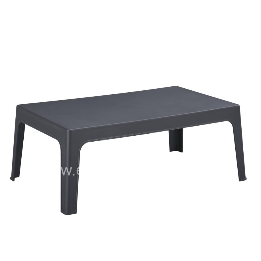 RECTANGULAR COFFEE TABLE SLEEK HM6367.10 POLYPROPYLENE IN DARK GREY 99x59.5x39.5Hcm.