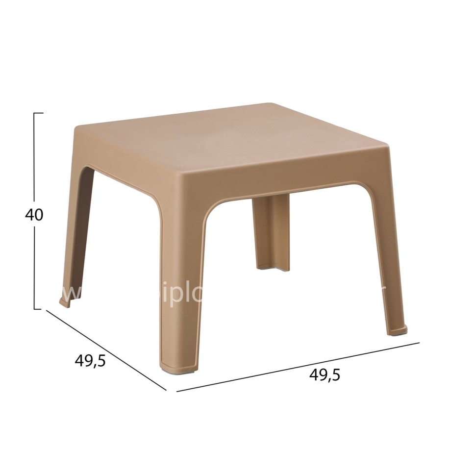 ΤΡΑΠΕΖΑΚΙ ΤΕΤΡΑΓΩΝΟ SLEEK HM6371.03 ΠΟΛΥΠΡΟΠΥΛΕΝΙΟ ΣΕ ΚΑΠΟΥΤΣΙΝΟ 49.5x49.5x40Υεκ.