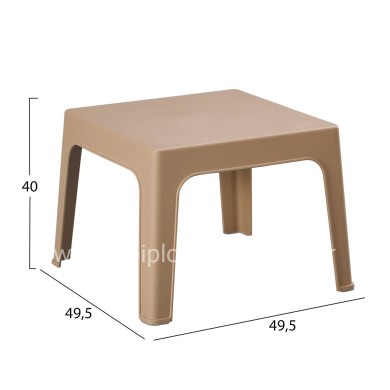 SQUARE COFFEE TABLE SLEEK HM6371.03 POLYPROPYLENE IN CAPPUCCINO 49.5x49.5x40Hcm.