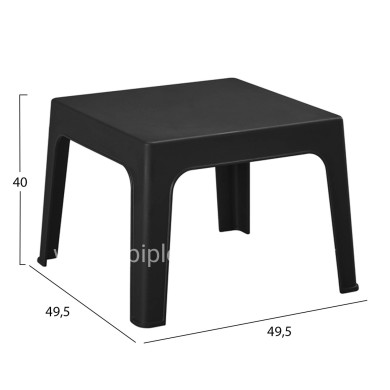 SQUARE COFFEE TABLE SLEEK HM6371.02 POLYPROPYLENE IN BLACK 49.5x49.5x40Hcm.