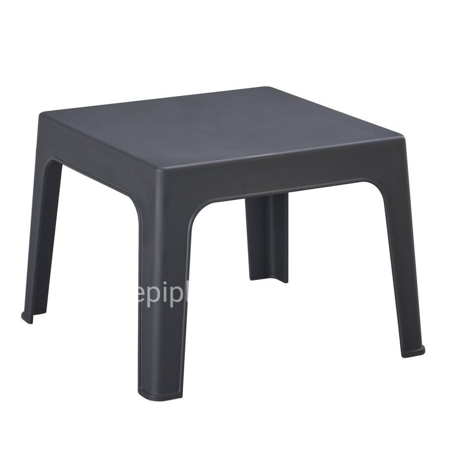 SQUARE COFFEE TABLE SLEEK HM6371.10 POLYPROPYLENE IN DARK GREY 49.5x49.5x40Hcm.