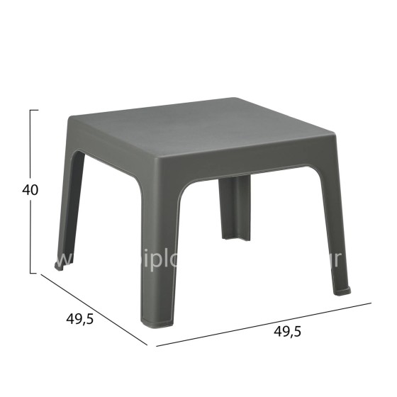 SQUARE COFFEE TABLE SLEEK HM6371.05 POLYPROPYLENE IN DARK OLIVE 49.5x49.5x40Hcm.