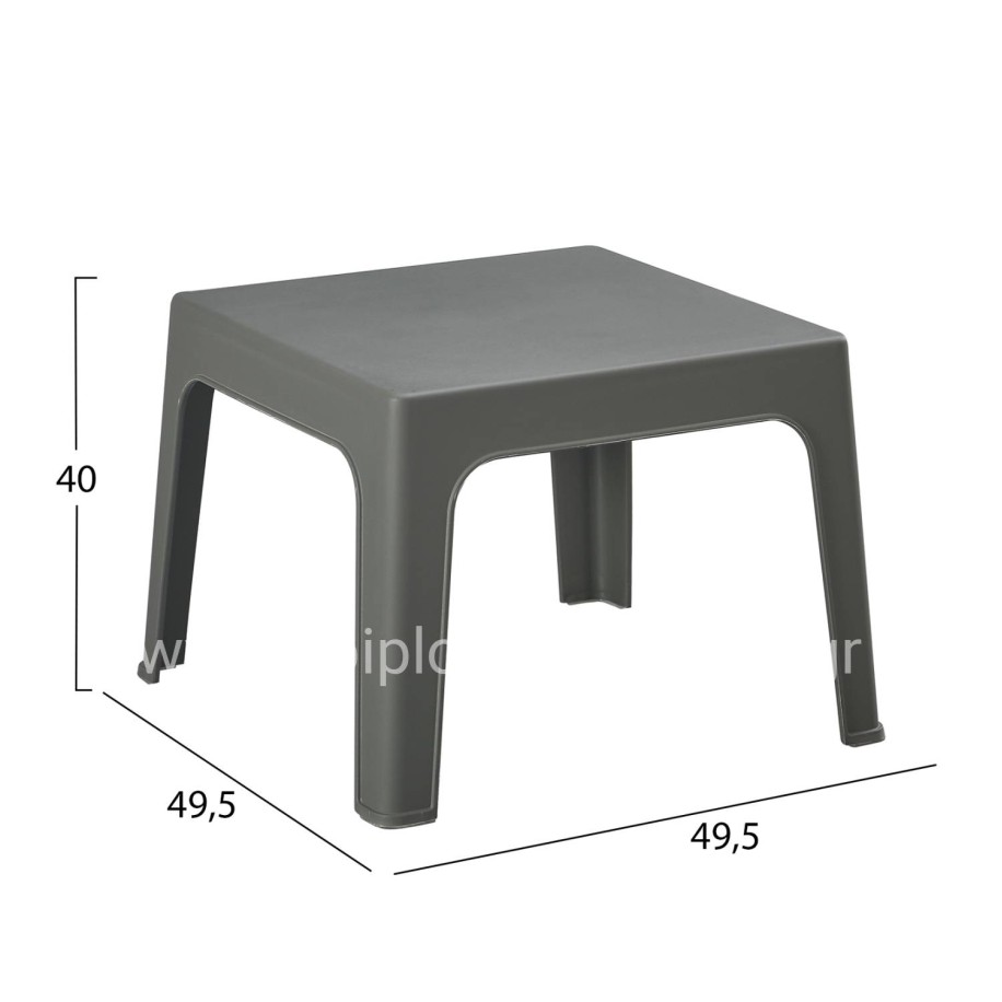 SQUARE COFFEE TABLE SLEEK HM6371.05 POLYPROPYLENE IN DARK OLIVE 49.5x49.5x40Hcm.