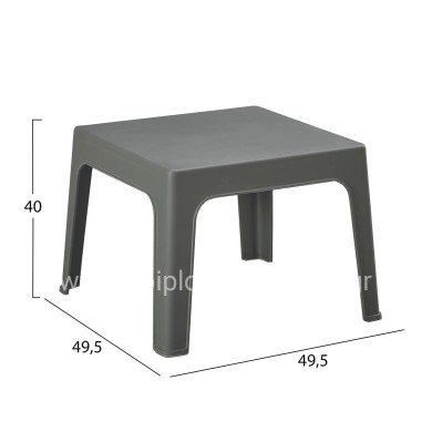 SQUARE COFFEE TABLE SLEEK HM6371.05 POLYPROPYLENE IN DARK OLIVE 49.5x49.5x40Hcm.