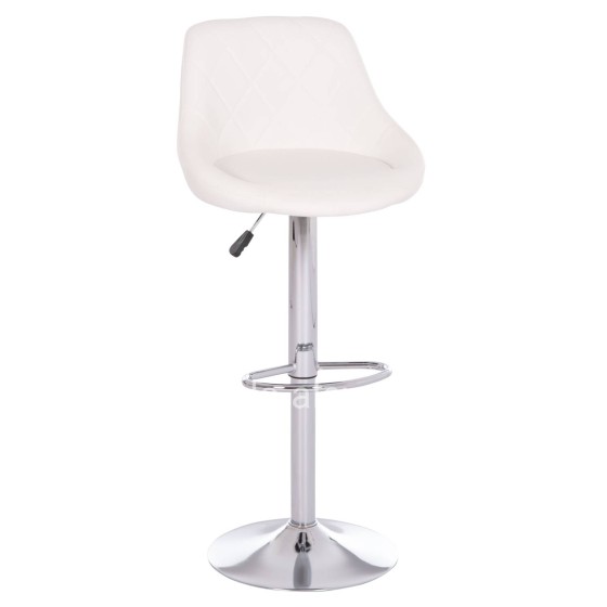BAR STOOL ROSE HM204.22 CHROMED BASE & SUSPENSION & WHITE PU 48x45x105Hcm.