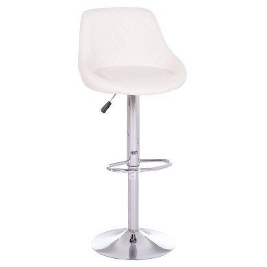 BAR STOOL ROSE HM204.22 CHROMED BASE & SUSPENSION & WHITE PU 48x45x105Hcm.