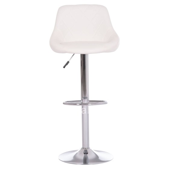 BAR STOOL ROSE HM204.22 CHROMED BASE & SUSPENSION & WHITE PU 48x45x105Hcm.