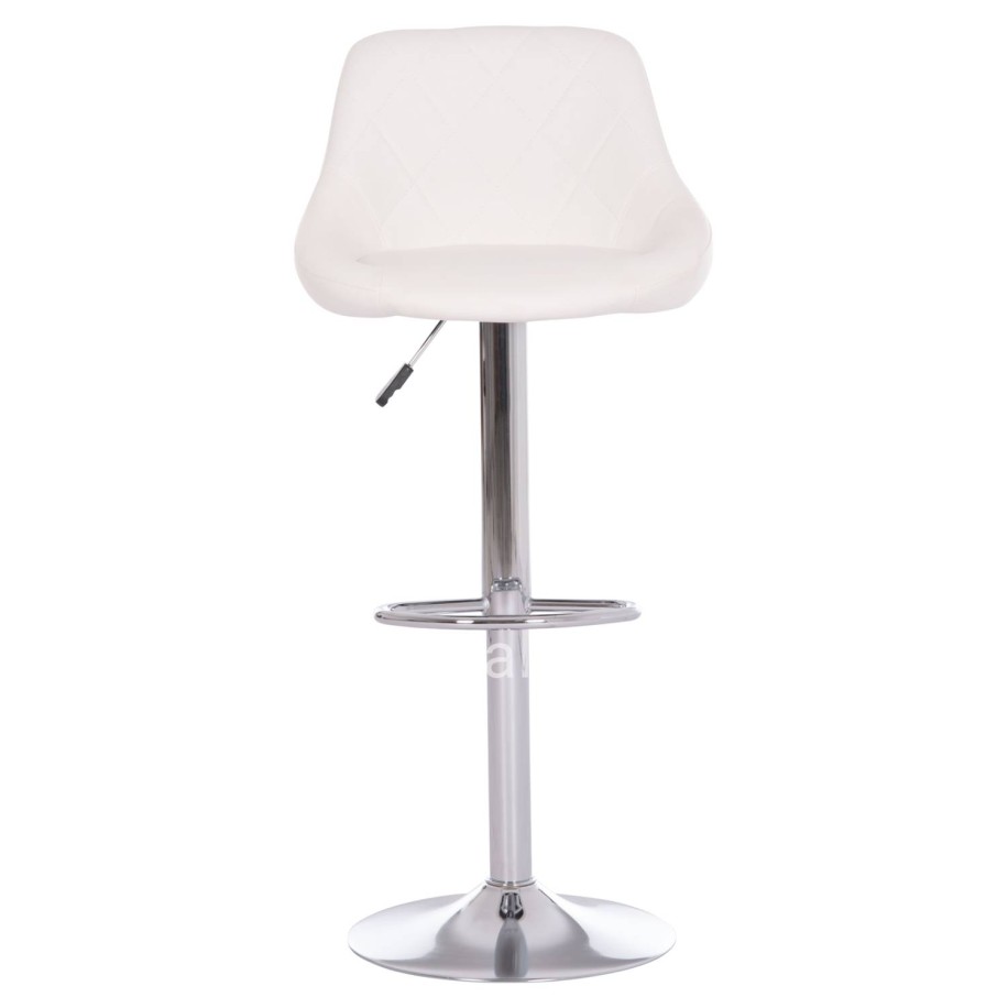BAR STOOL ROSE HM204.22 CHROMED BASE & SUSPENSION & WHITE PU 48x45x105Hcm.