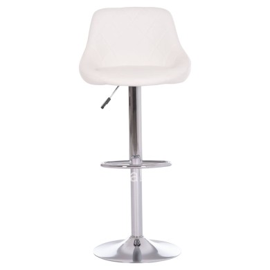 BAR STOOL ROSE HM204.22 CHROMED BASE & SUSPENSION & WHITE PU 48x45x105Hcm.
