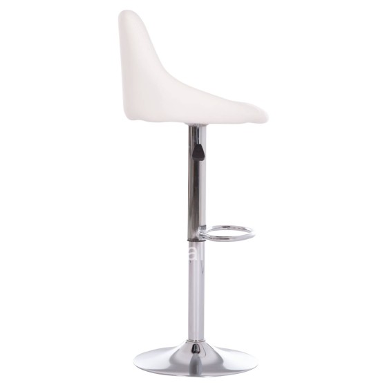 BAR STOOL ROSE HM204.22 CHROMED BASE & SUSPENSION & WHITE PU 48x45x105Hcm.