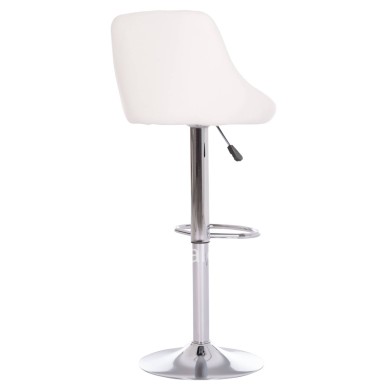 BAR STOOL ROSE HM204.22 CHROMED BASE & SUSPENSION & WHITE PU 48x45x105Hcm.