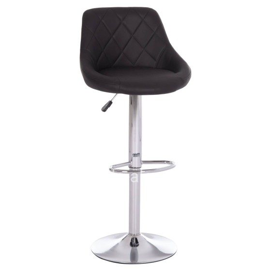 BAR STOOL ROSE HM204.21 CHROMED BASE & SUSPENSION & BLACK PU 48x45x105Hcm.
